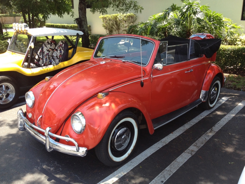 Red Convertible Volkswagen Beetle